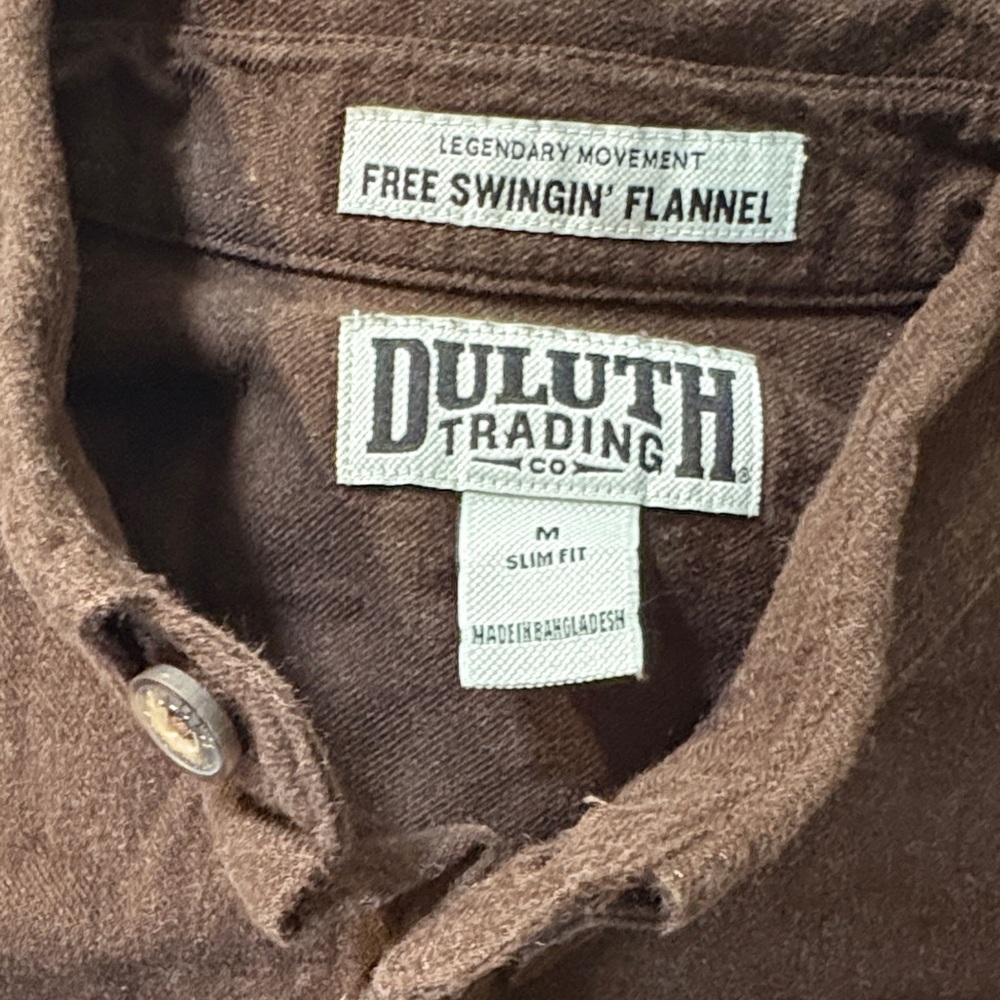 Duluth Trading Co Men's Flannel Shirt in Rich Brown